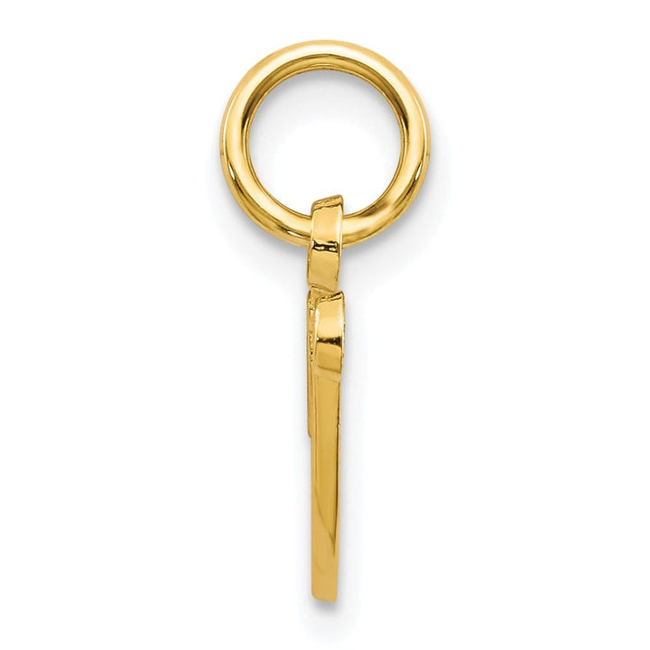 10K Yellow Gold Small Script Letter V Initial Charm