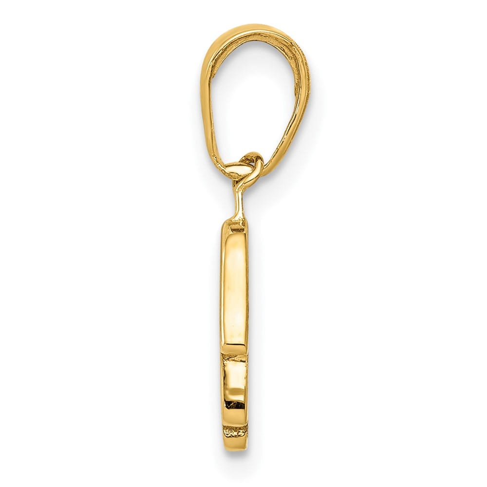 10K Yellow Gold Small Solid Hamsa Pendant