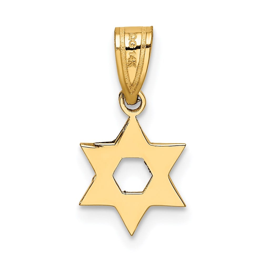 10K Yellow Gold Small Star of David Pendant