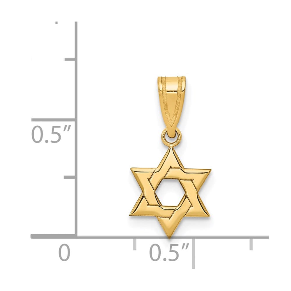 10K Yellow Gold Small Star of David Pendant