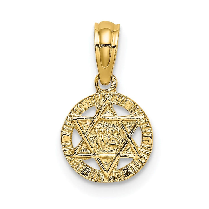 10K Yellow Gold Small Textured Star of David Charm