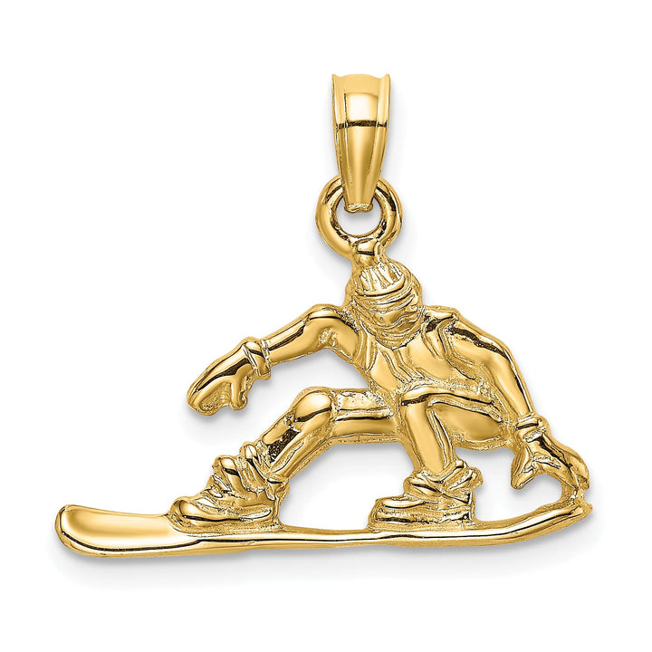 10K Yellow Gold Snowboarder Charm