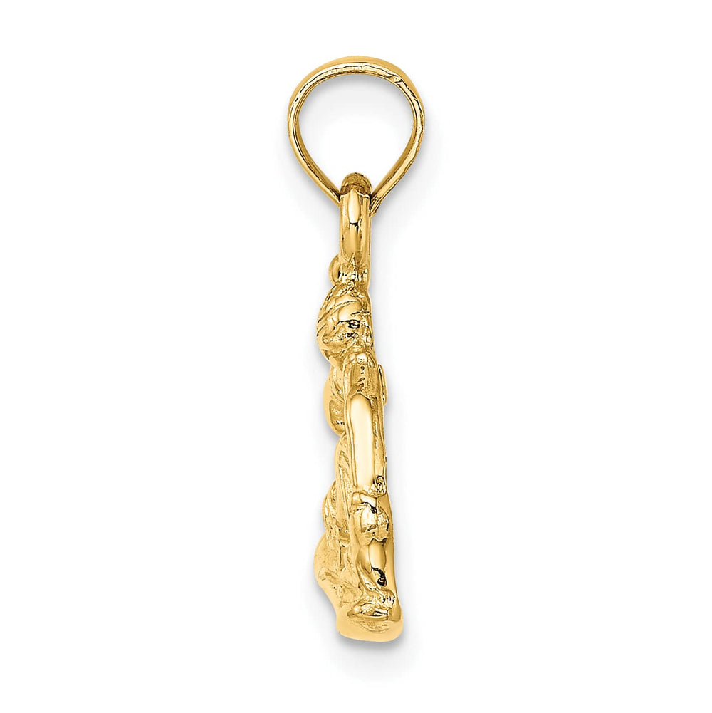 10K Yellow Gold Snowboarder Charm