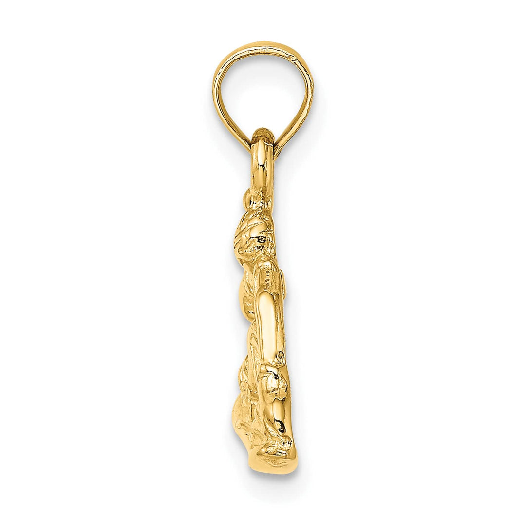 10K Yellow Gold Snowboarder Charm