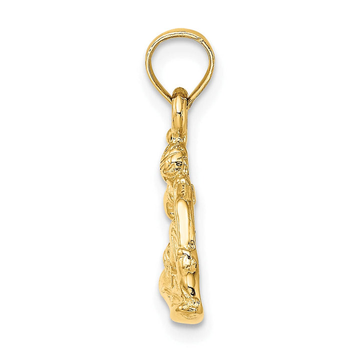 10K Yellow Gold Snowboarder Charm