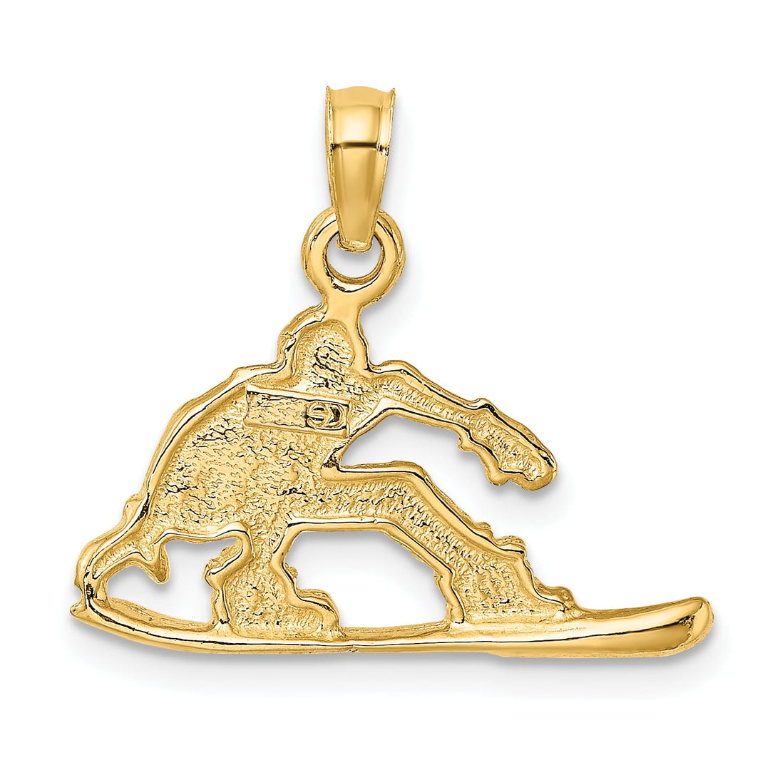 10K Yellow Gold Snowboarder Charm
