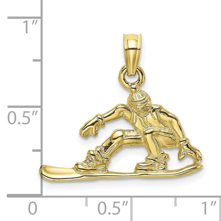 10K Yellow Gold Snowboarder Charm