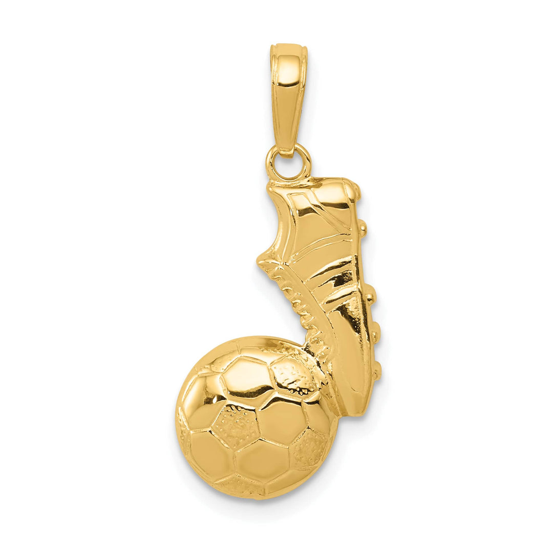 10K Yellow Gold Soccer Ball and Shoe Pendant