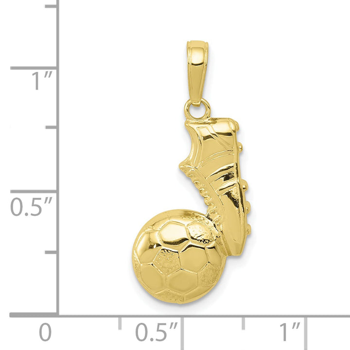 10K Yellow Gold Soccer Ball and Shoe Pendant