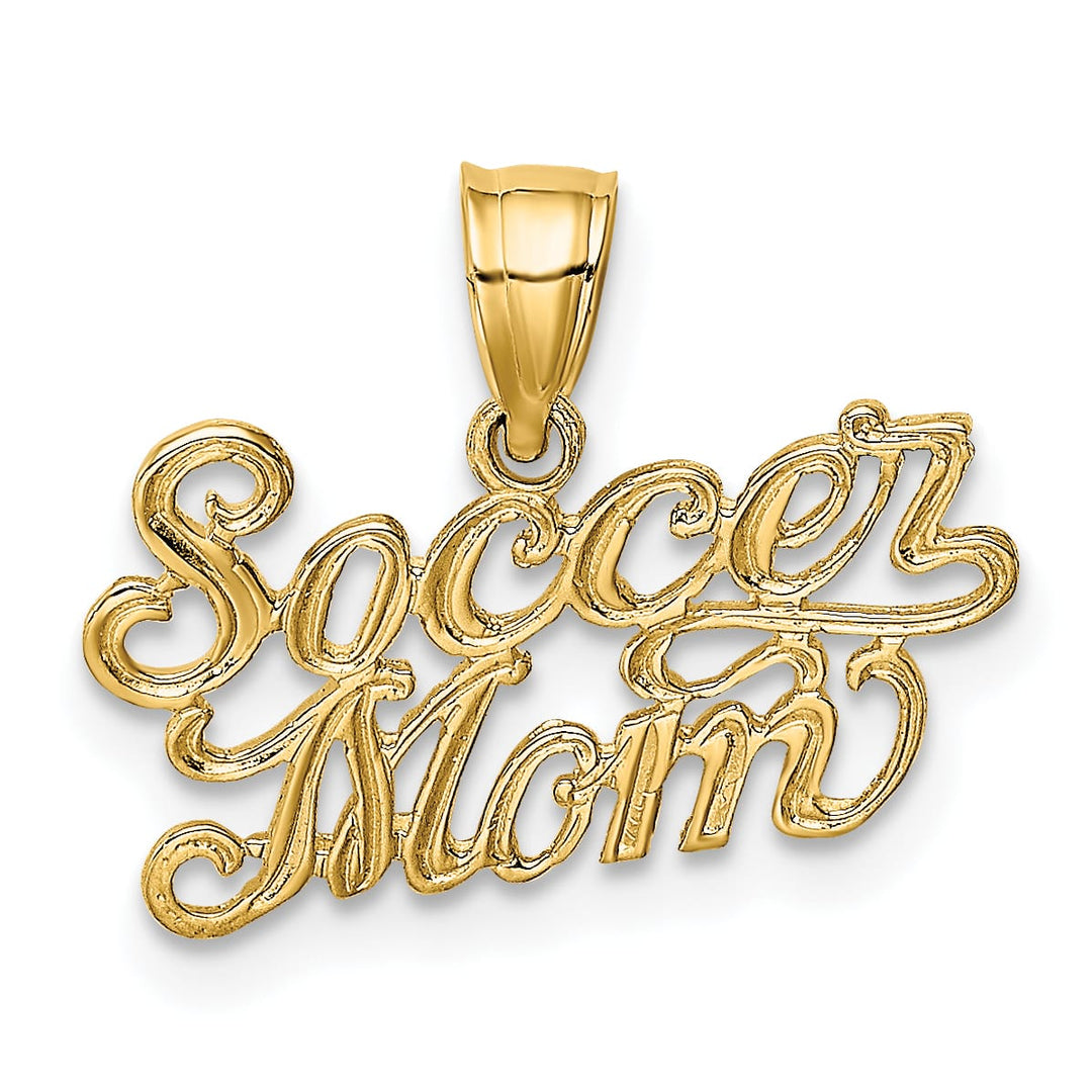 10K Yellow Gold Soccer MOM Charm, Small