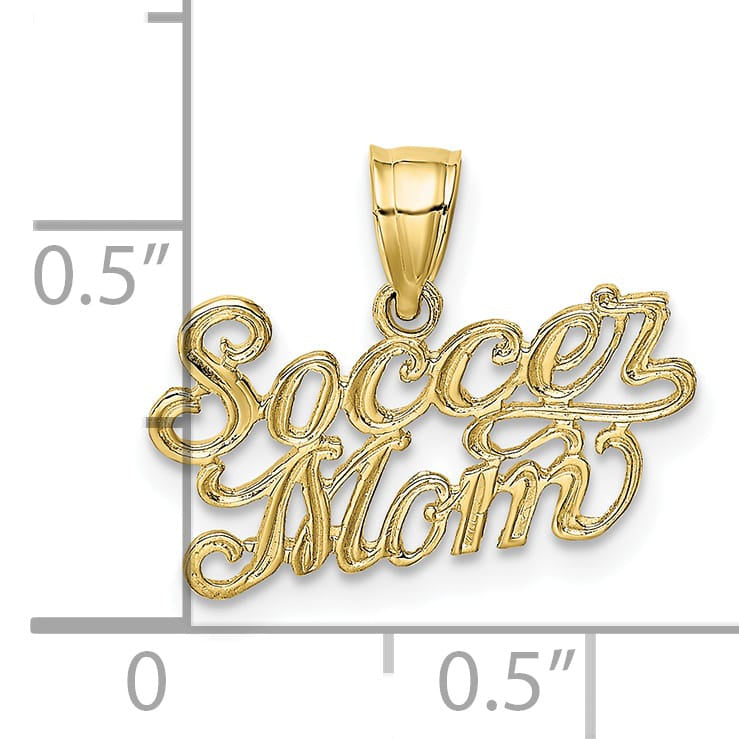 10K Yellow Gold Soccer MOM Charm, Small