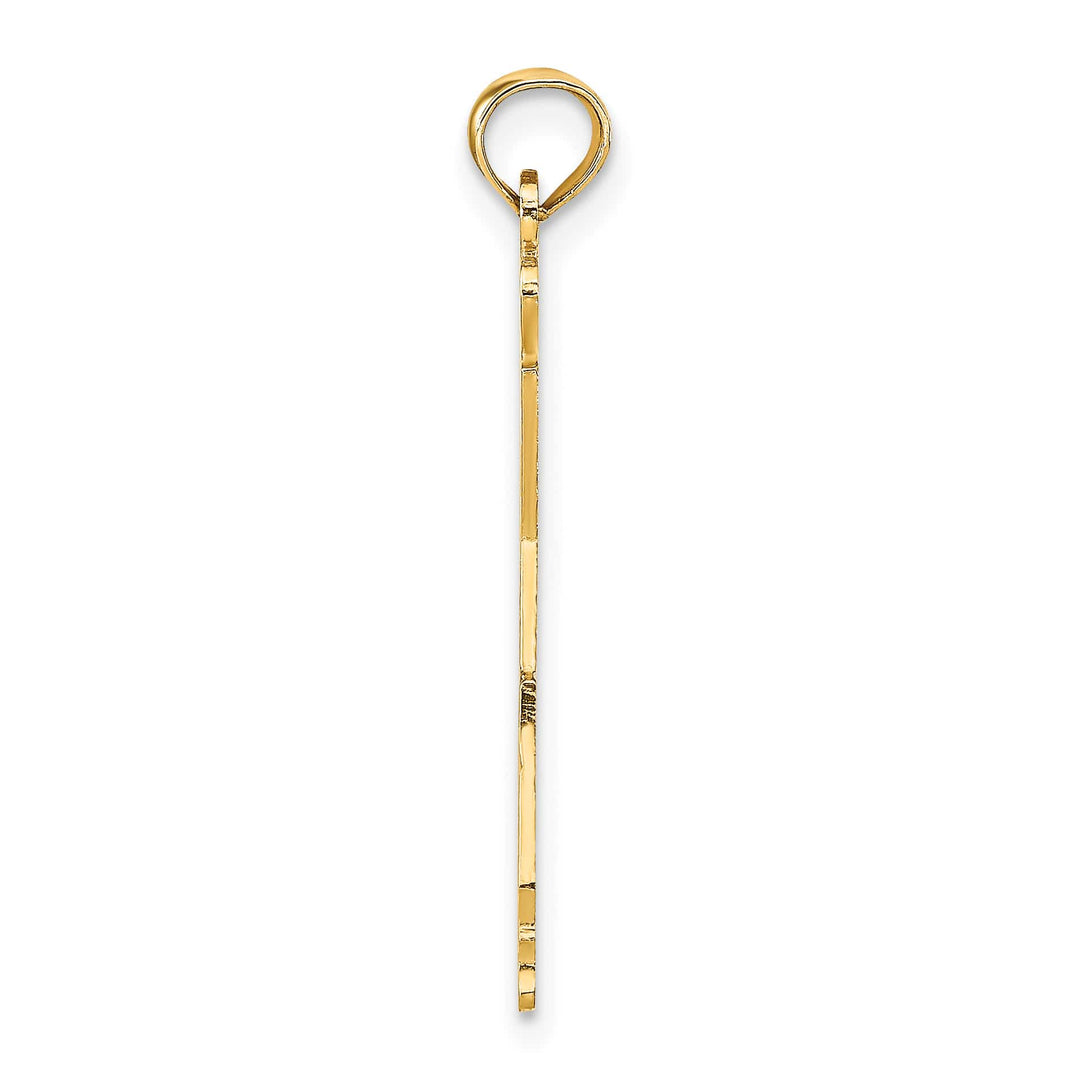 10K Yellow Gold Solid Cut-out I Heart CA California State Pendant