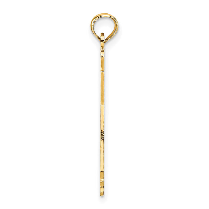 10K Yellow Gold Solid Cut-out I Heart CA California State Pendant