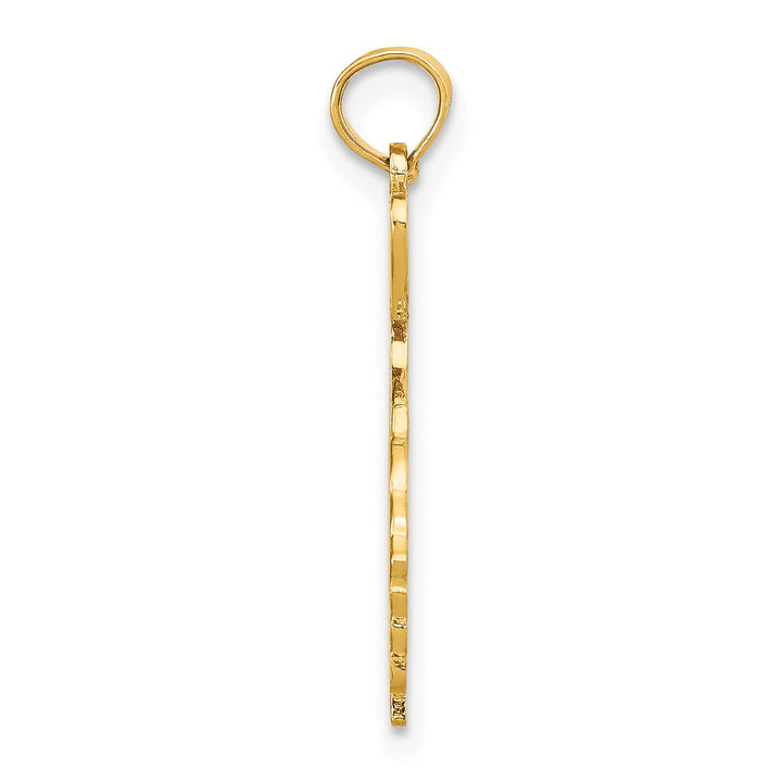 10K Yellow Gold Solid Cut-out I Heart GA Georgia State Charm Pendant