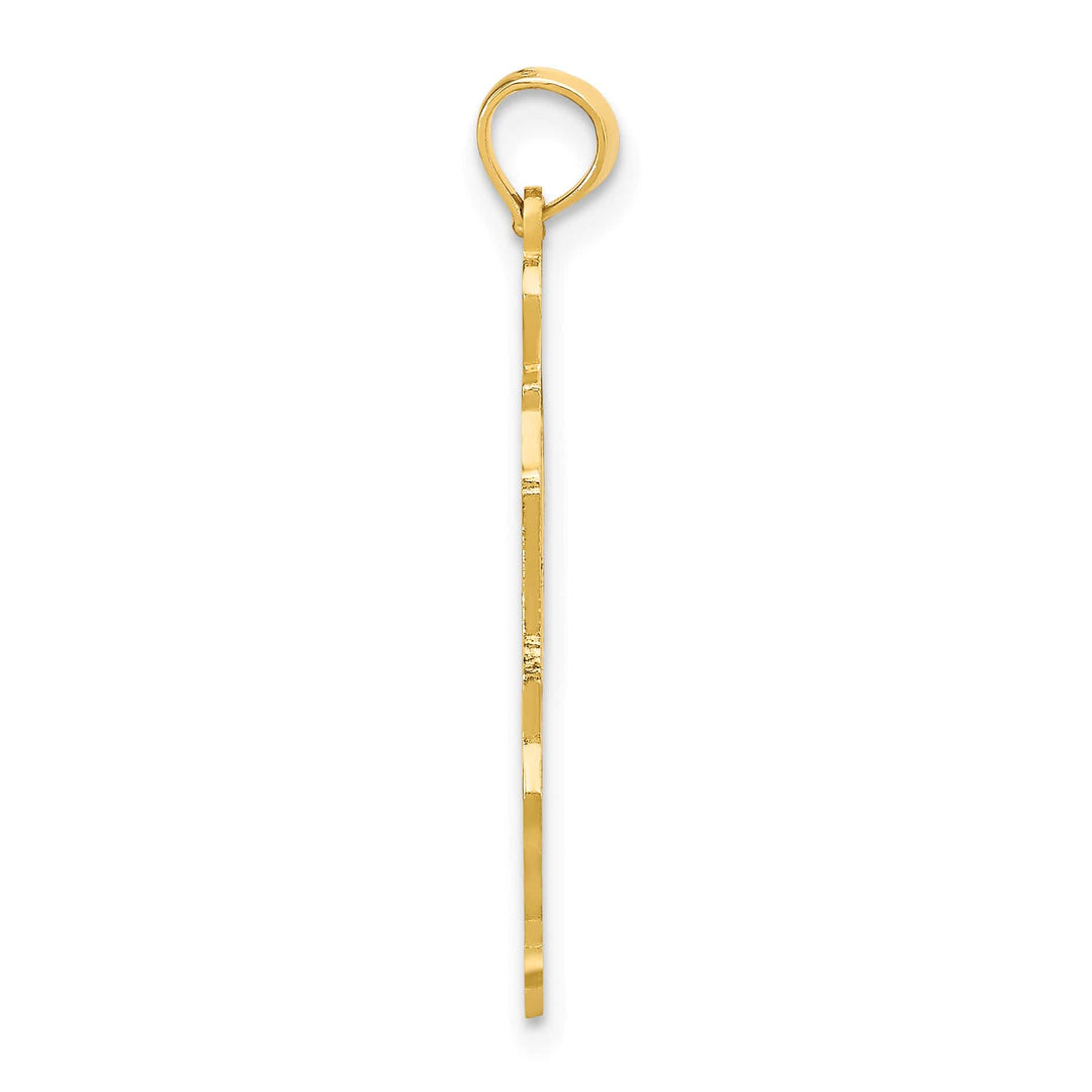 10K Yellow Gold Solid Cut-out I Heart IL Illinois State Pendant