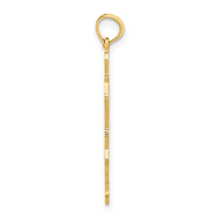 10K Yellow Gold Solid Cut-out I Heart IL Illinois State Pendant