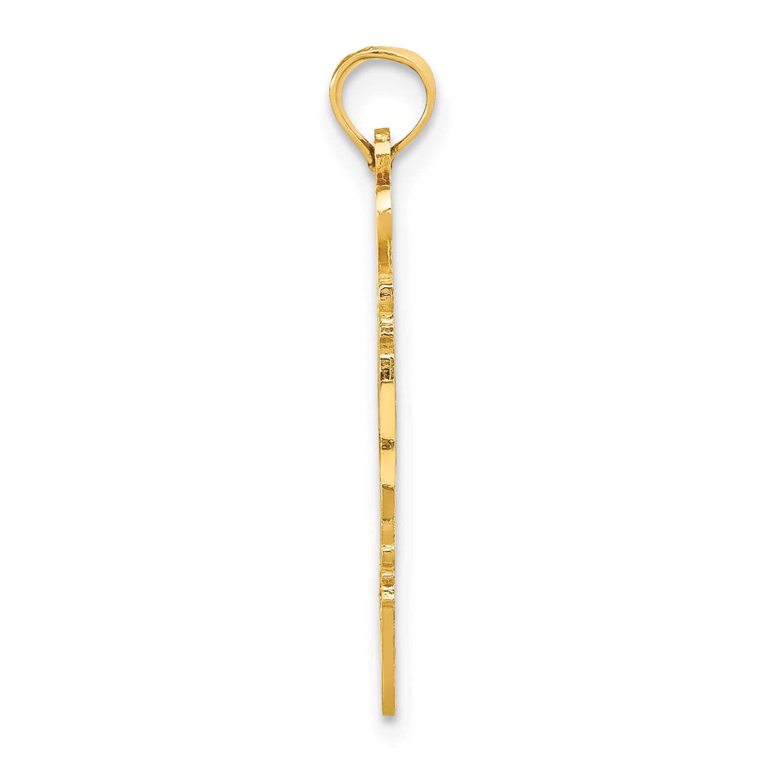 10K Yellow Gold Solid Cut-out I Heart NJ New Jersey State Pendant
