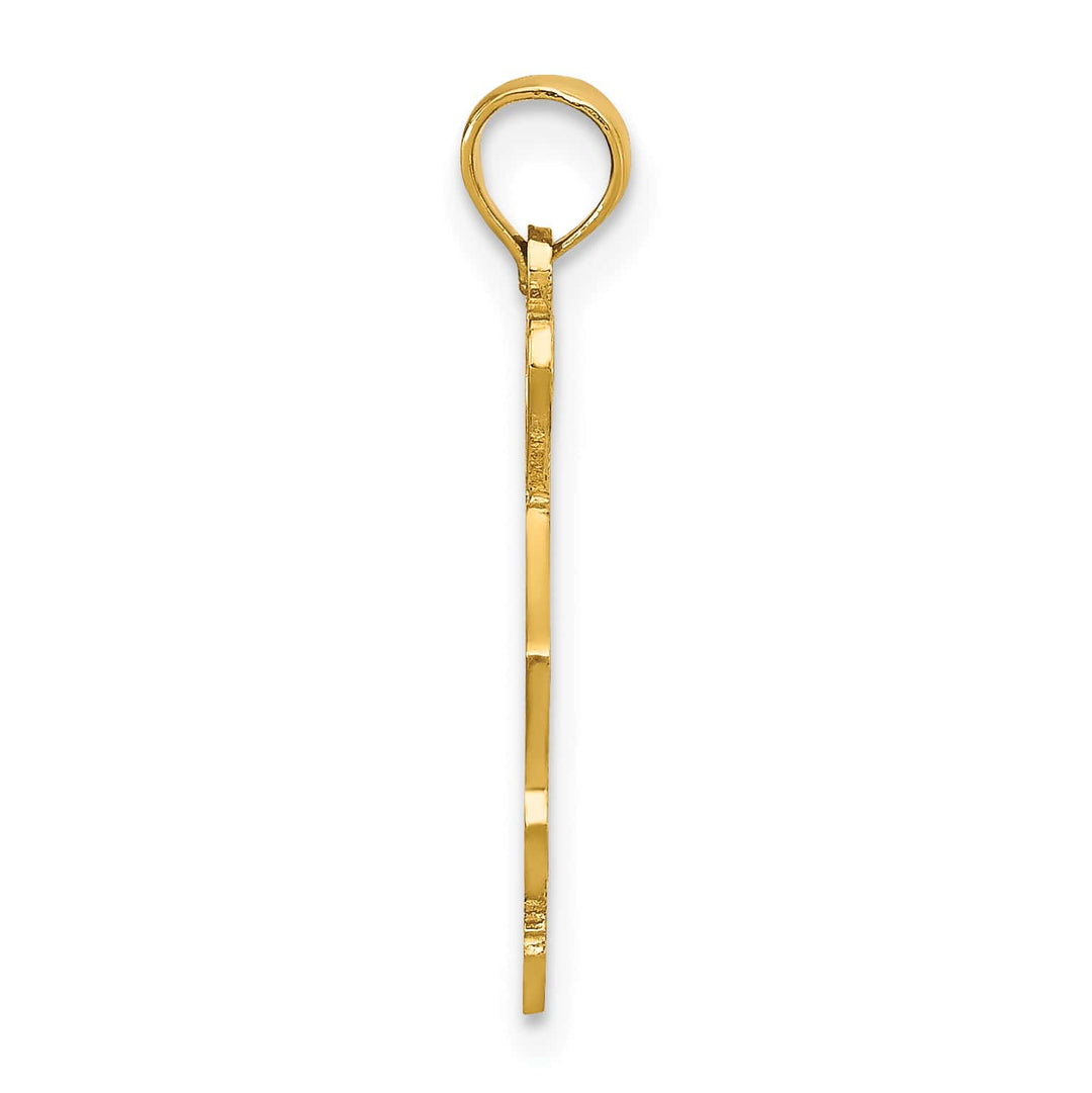 10K Yellow Gold Solid Cut-out I Heart SC South Carolina Pendant