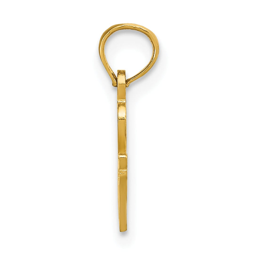 10K Yellow Gold Solid Cut-out I Heart TN Tennessee State Pendant