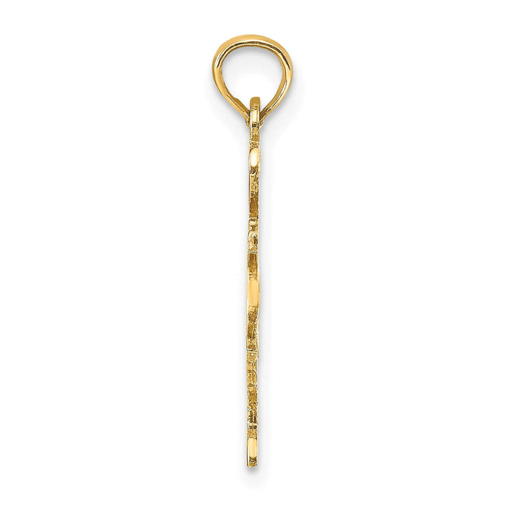 10K Yellow Gold Solid Cut-out I Heart TX Texas State Charm Pendant