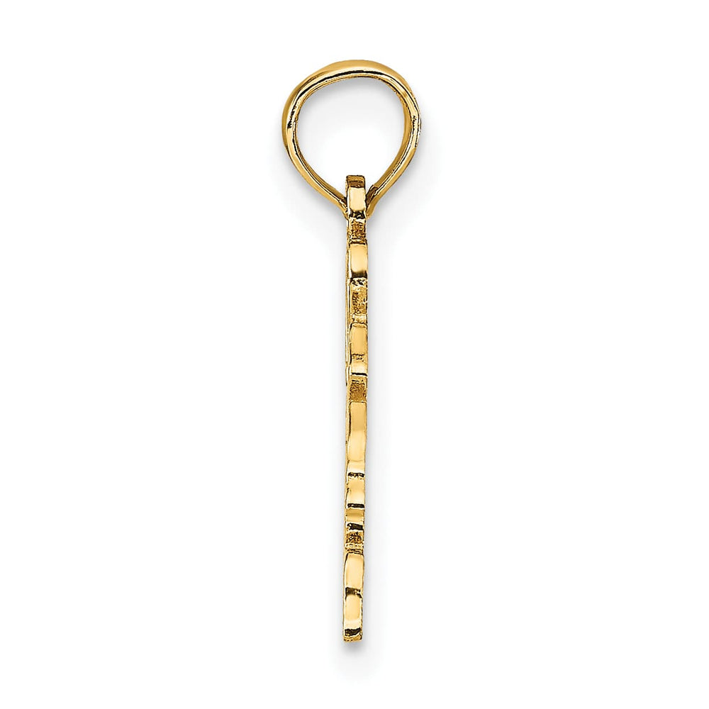 10K Yellow Gold Solid Cut-out I Heart VA Virginia State Pendant