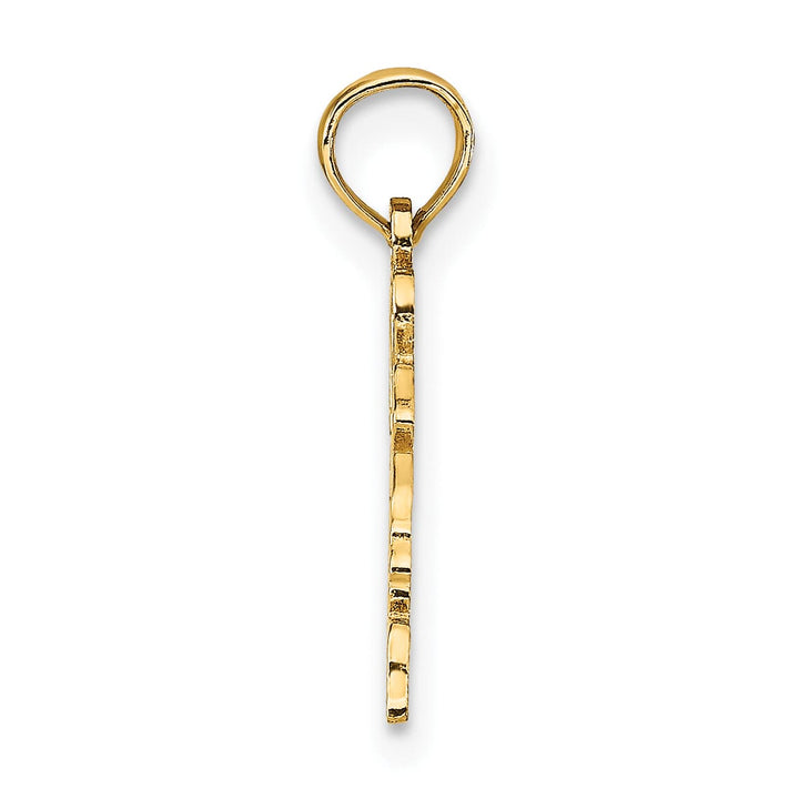 10K Yellow Gold Solid Cut-out I Heart VA Virginia State Pendant