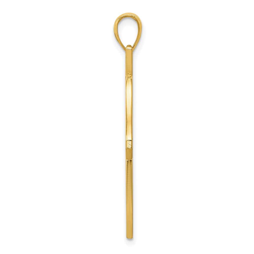 10K Yellow Gold Solid Cut-out Large Horse Head Profile Pendant