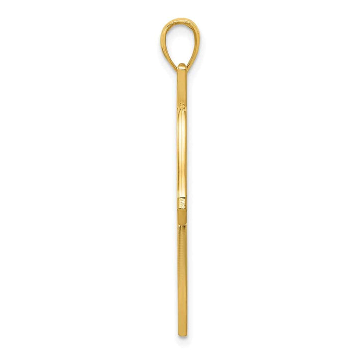 10K Yellow Gold Solid Cut-out Large Horse Head Profile Pendant