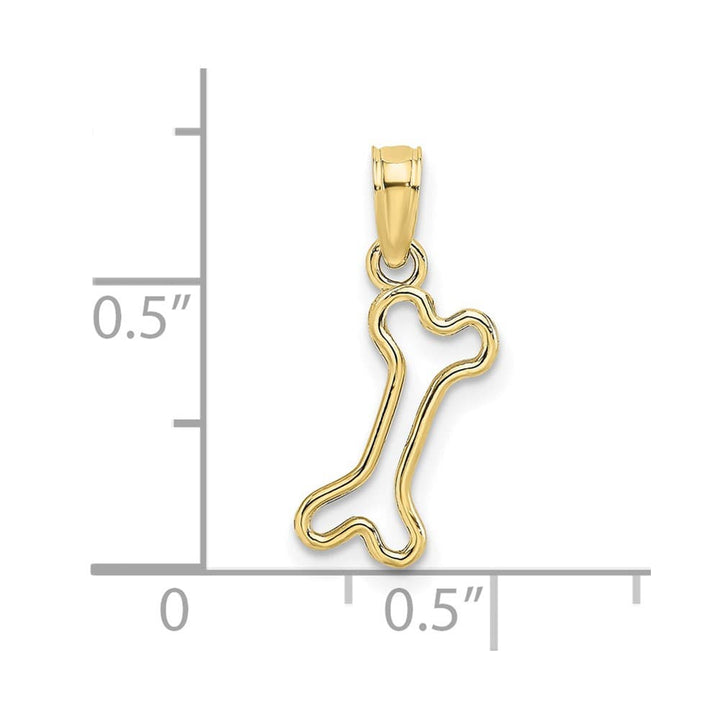 10K Yellow Gold Solid Cut-Out Polished Medium Dog Bone Charm