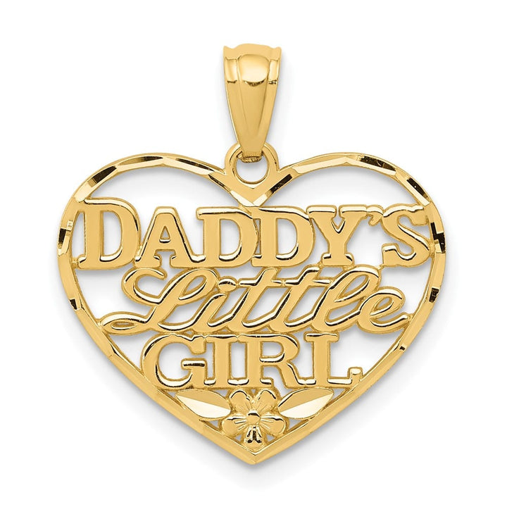 10K Yellow Gold Solid D.C. Medium Daddys Little Girl in Heart Pendant