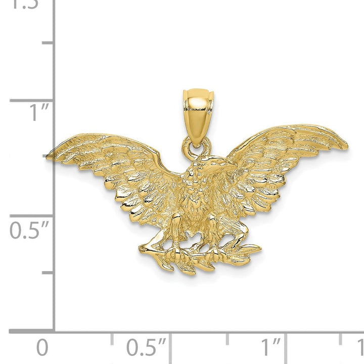 10K Yellow Gold Solid Extra Large Eagle with Wings Spread Charm