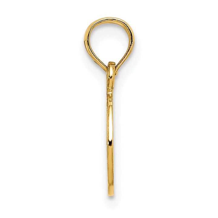10K Yellow Gold Solid Extra Large Flat Textured Peace Sign Charm