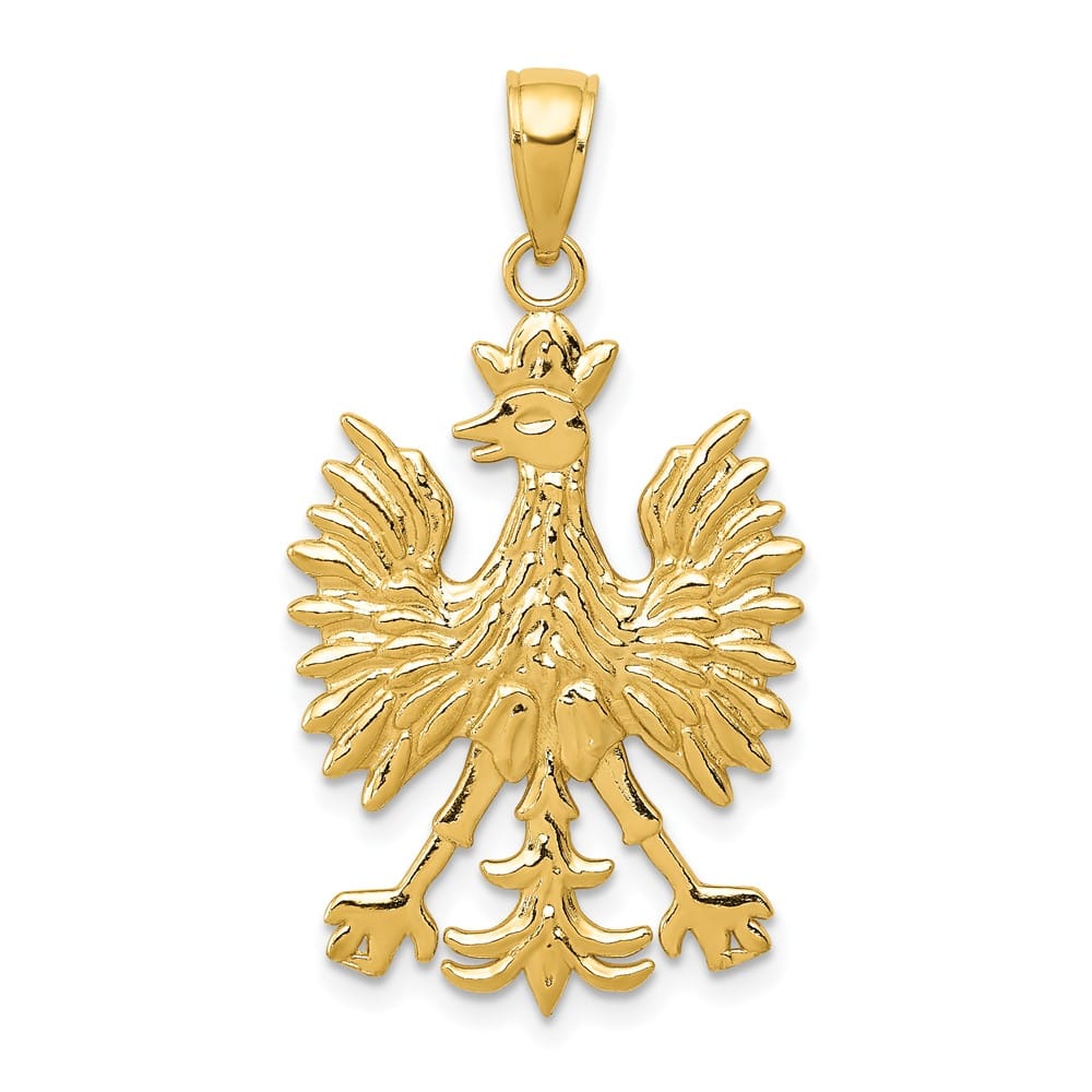 10K Yellow Gold Solid Extra Large Phoenix Mythological Bird Charm