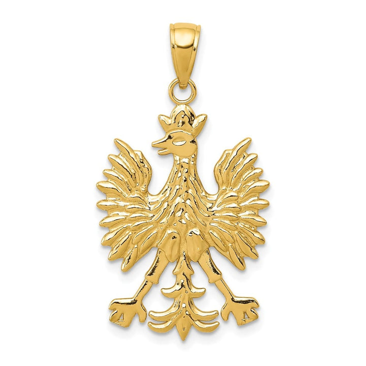 10K Yellow Gold Solid Extra Large Phoenix Mythological Bird Charm