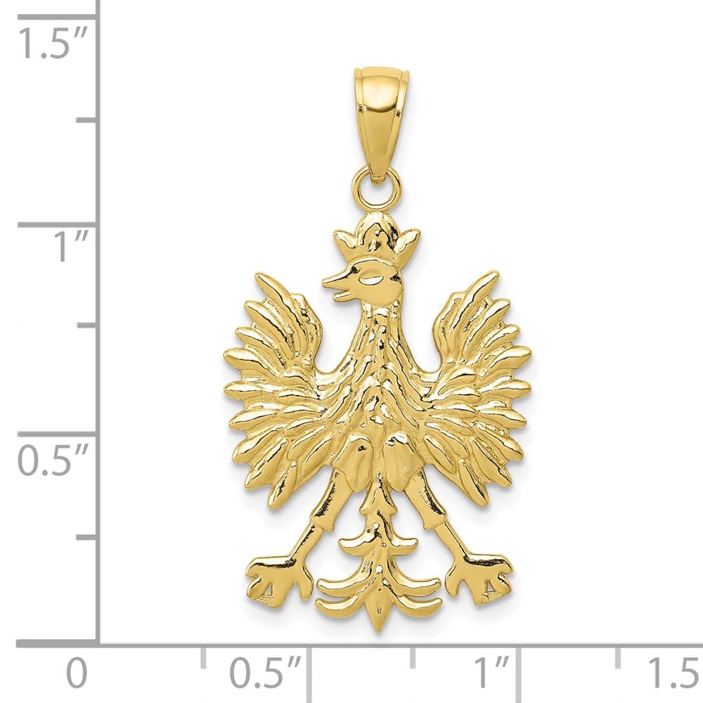 10K Yellow Gold Solid Extra Large Phoenix Mythological Bird Charm