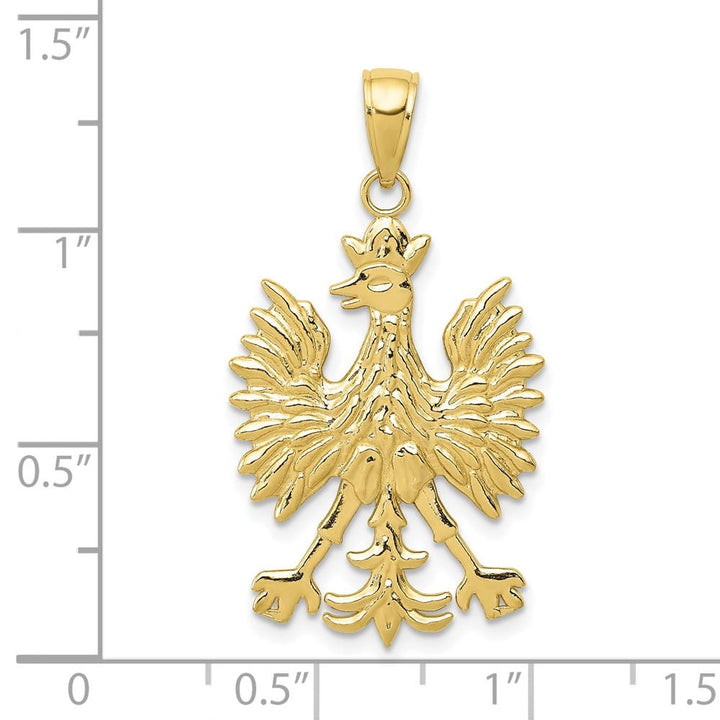 10K Yellow Gold Solid Extra Large Phoenix Mythological Bird Charm