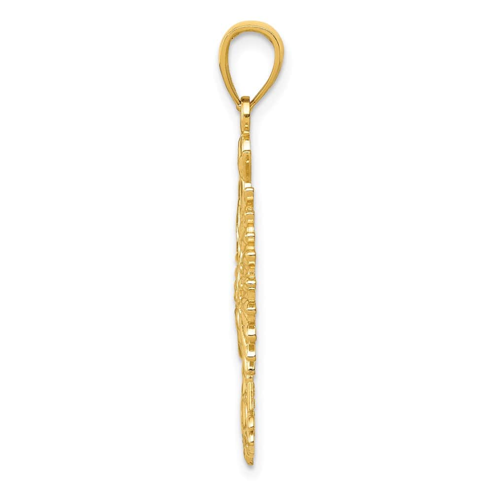 10K Yellow Gold Solid Extra Large Phoenix Mythological Bird Charm
