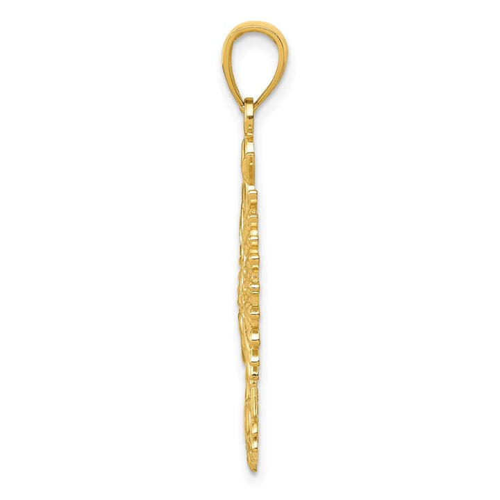 10K Yellow Gold Solid Extra Large Phoenix Mythological Bird Charm