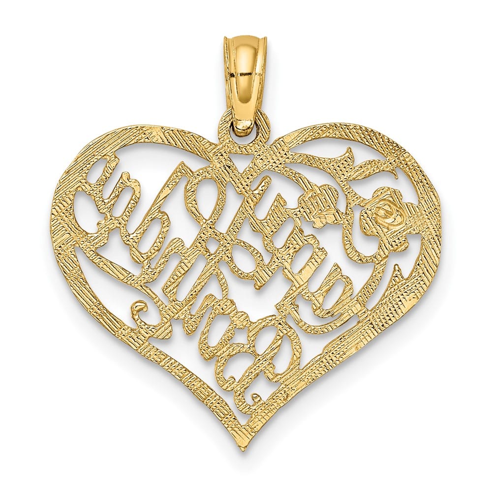 10K Yellow Gold Solid Extra Large Talking Happy Birthday Pendant