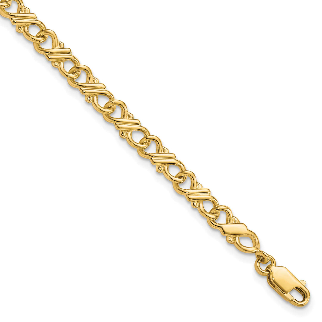 10K Yellow Gold Solid Fancy Bracelet 7 Inch