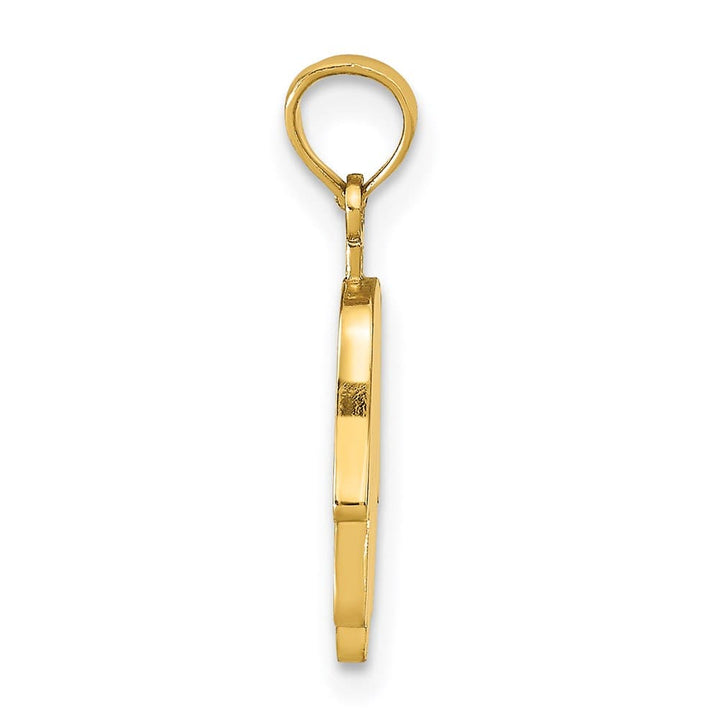 10K Yellow Gold Solid Hamsa Pendant