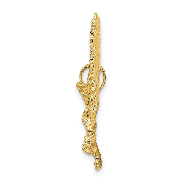 10K Yellow Gold Solid Large Eagle with Beak Touching Claws Charm