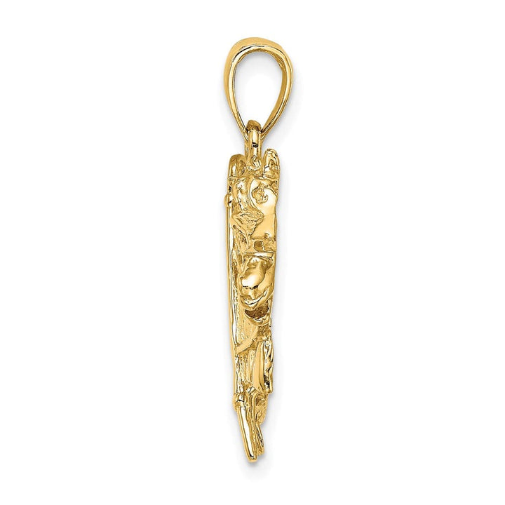 10K Yellow Gold Solid Large Horse Head / Horseshoe / Crop Charm