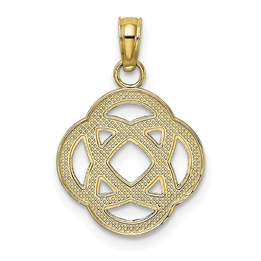 10K Yellow Gold Solid Medium Celtic Eternity Knot Circle Charm