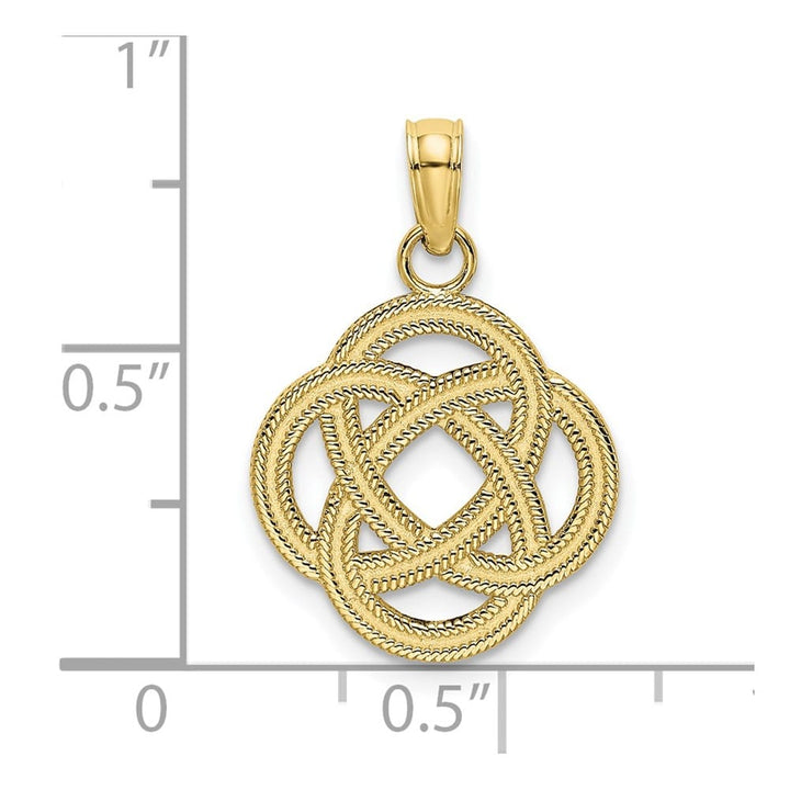 10K Yellow Gold Solid Medium Celtic Eternity Knot Circle Charm