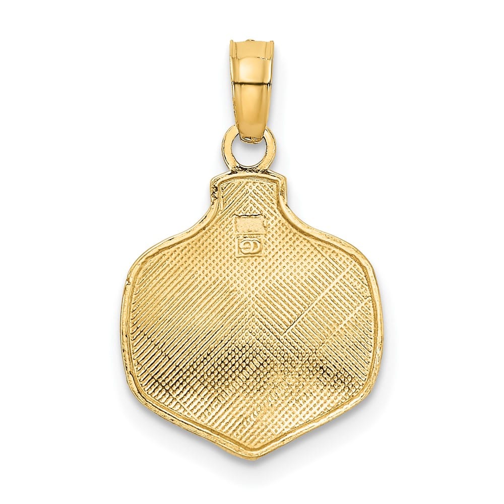 10K Yellow Gold Solid Medium Our First Christmas Ornament Pendant