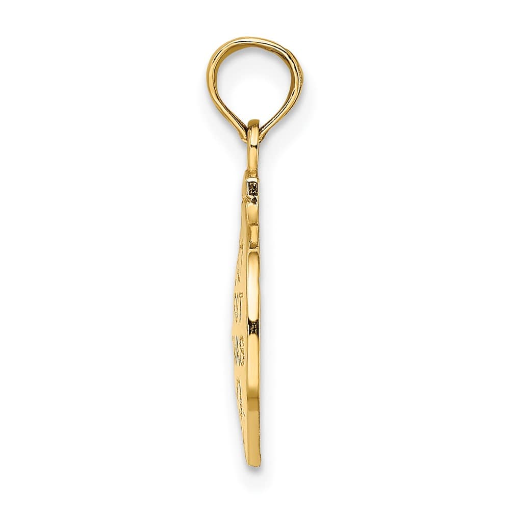 10K Yellow Gold Solid Medium Our First Christmas Ornament Pendant