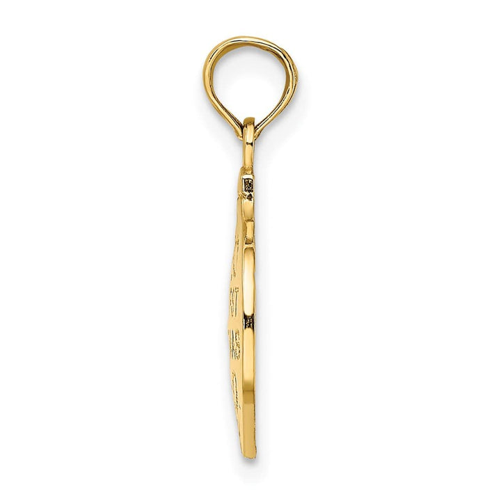 10K Yellow Gold Solid Medium Our First Christmas Ornament Pendant