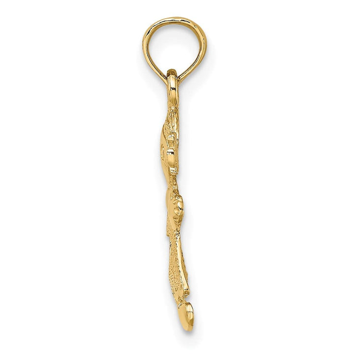 10K Yellow Gold Solid Medium Playful Girl with Cut-Out Heart Charm