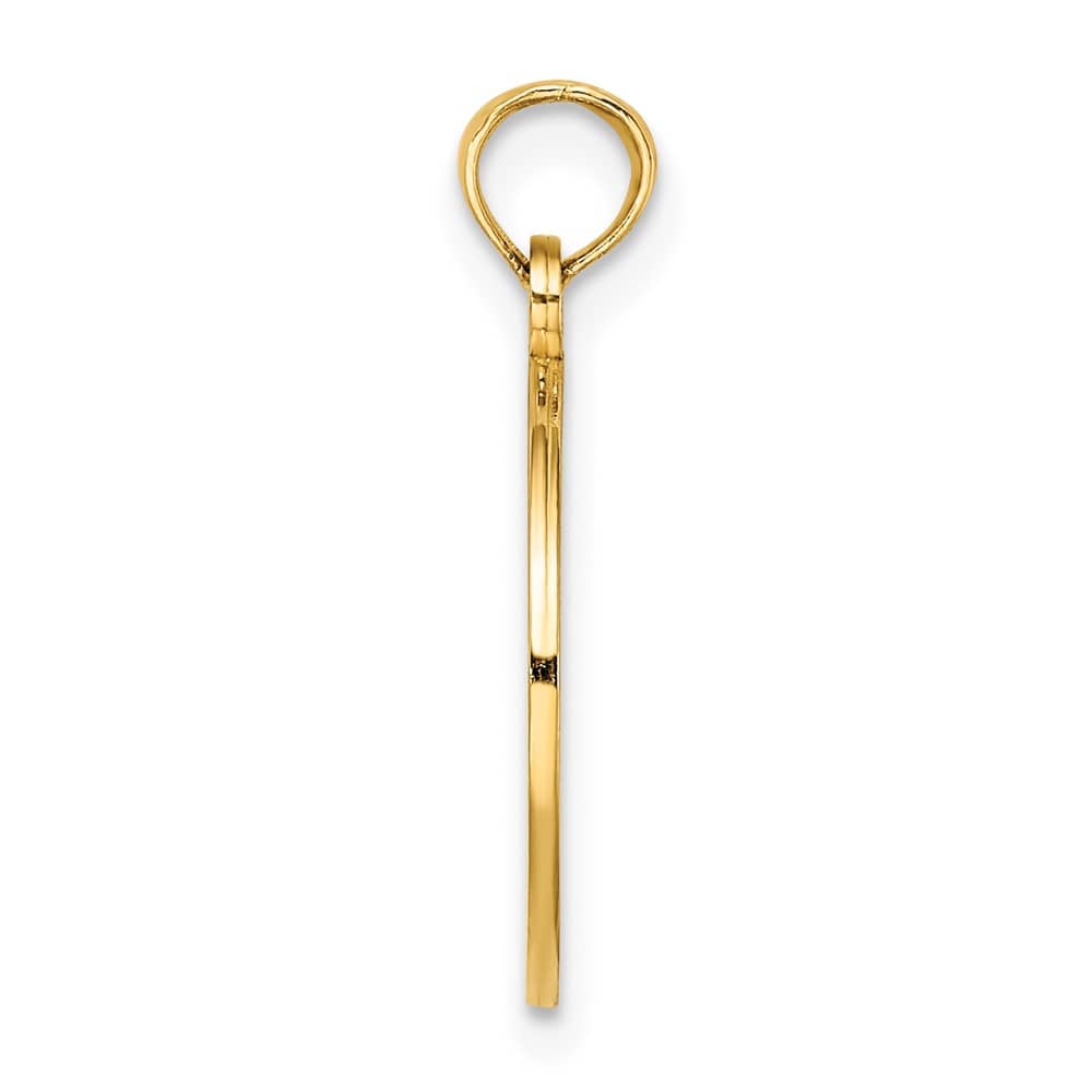 10K Yellow Gold Solid Medium Tree of Life in Round Frame Charm